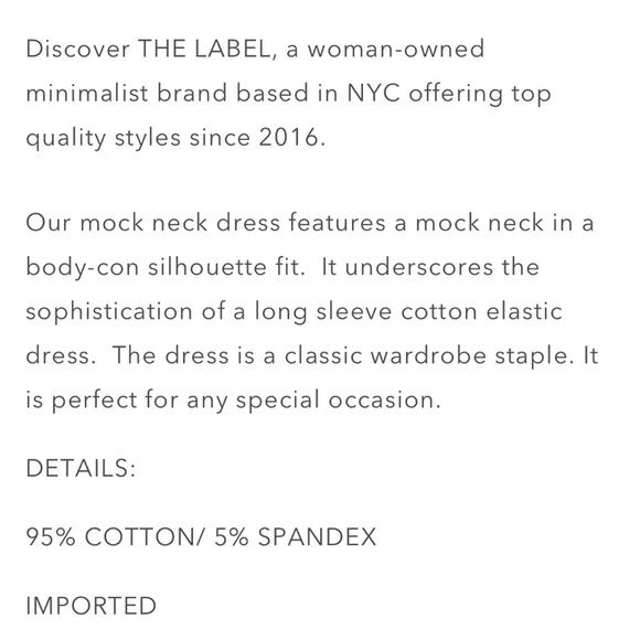 THE LABEL Mock Neck Dress in Olive Size 2X NWT - Picture 6 of 7